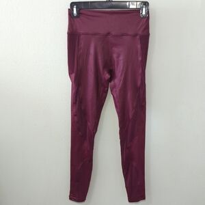 Fabletics Motion365+ Contour High-Waisted Legging Merlot Shine Women's Size XS